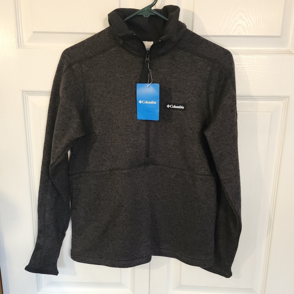Columbia AL7825 Sweater Weather Half Zip pullover Black Heather Womens XS NWT